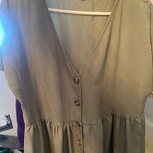 Olive Button-Down Dress Med Maurice’s